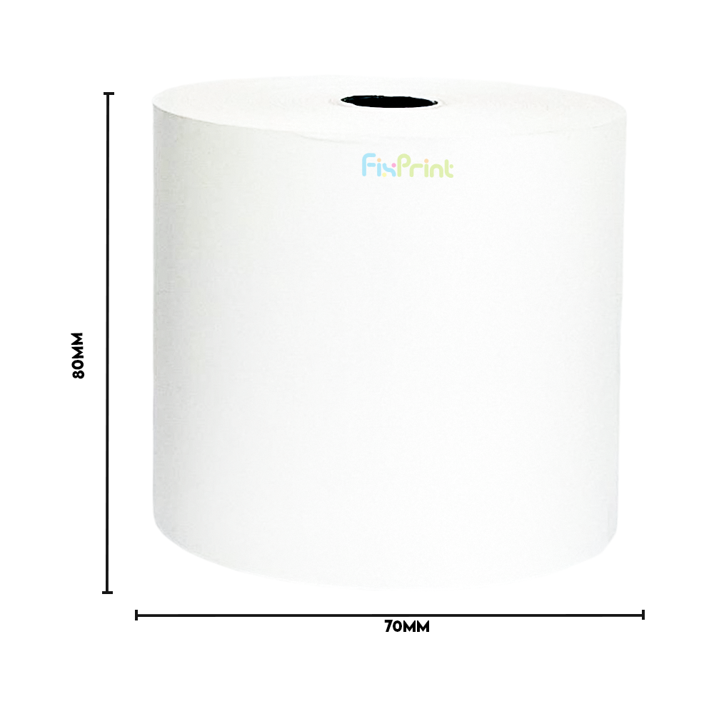 Kertas Thermal Kasir 80mm x 70mm, Kertas Struk Continous Paper Roll Ukuran Ekonomis 80 mm x 70 mm 